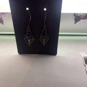 Elegant Vintage Silver and Blue Dangle Earrings